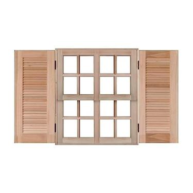 Imagem de Janela de Madeira Guilhotina 120x140cm 4 Folhas Rodam Natural