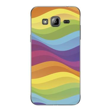 Imagem de Capa Case Capinha Samsung Galaxy  J3 Arco Iris Ondas - Showcase