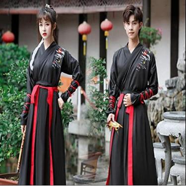 Imagem de Fantasia antiga chinesa plus size Hanfu masculino cavaleiro da antiguidade estudioso cosplay feminino terno chinês homem roupas orientais