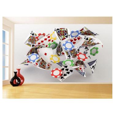 Imagem de Papel De Parede 3D Salão De Jogos Cartas Poker 3,5M Jcs58