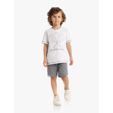 Imagem de Infantil - Conjunto Menino Camiseta + Bermuda Milon Branco  menino
