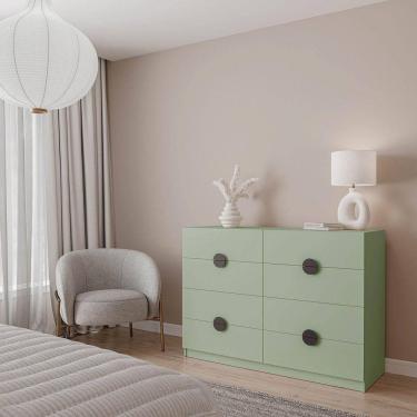 Imagem de Cômoda com 8 Gavetas Joy Cabecasa Madeiramadeira Verde