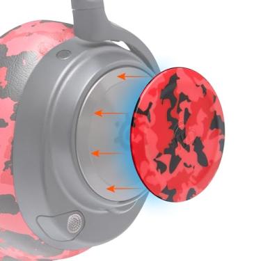 Imagem de Placas de alto-falante lateral WC para fones de ouvido Arctis Nova da Wicked Cushions | Compatível com Arctis Nova Pro Wireless/Pro Wired/Nova 7/7x / 7p | Camo vermelho