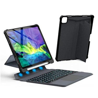 Imagem de QYiiD Capa de teclado para iPad Air 5ª geração 2022/Air 4ª geração 2020, iPad Pro 11 polegadas (1ª, 2ª ª geração, 3ª geração), teclado com touchpad, teclado magnético destacável retroiluminado em 7