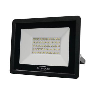 Imagem de Refletor Blumenau De Led Slim 50w Preto Bivolt 6500k Luz Fria