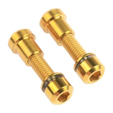 Imagem de Wanyifa Parafuso de titânio M5x16 18 20 mm com arruela parafuso de cabeça sextavada porca de fixação para haste de bicicleta trava de garfo frontal (cabeça quadrada dourada, M5 x 18 mm)