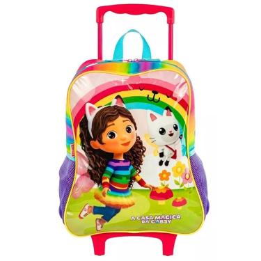 Imagem de Mochila Escolar Gabby Fadas Infantil Rodinhas Tam G Reforçada Sestini-Feminino