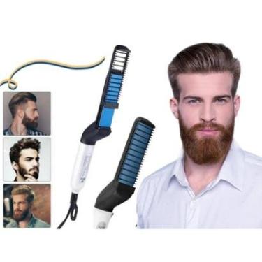 Imagem de Chapinha Prancha Alisadora Modeladora Pente Barba E Cabelo Masculino-Masculino