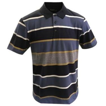 Imagem de Camiseta Polo Individual MC Fio Tinto Azul Médio-Masculino