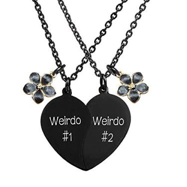 Imagem de MJartoria Best Friend Necklace Partners in Crime Gravado BFF Colar para 2 Colar de Amizade Dia dos Namorados, Liga + aço inoxidável