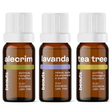 Imagem de Kit Óleo Essencial 3 unidades - 100% Puro e Natural, 3x10 mL, Beauts (Lavanda + Alecrim + Melaleuca)