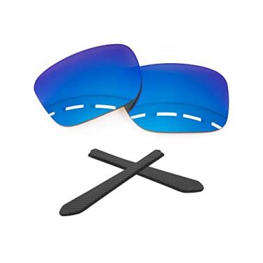 Imagem de Forobb Lentes de reposição polarizadas e meias auriculares para óculos de sol Oakley Jupiter Squared OO9135 - azul safira - policarbonato polarizado