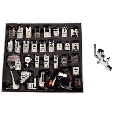 Imagem de Pé Calcador Sapata 32 Peças + Haste De Engate Rápido Baixa Kit Profissional Maquinas Domésticas Reparo Artesanato