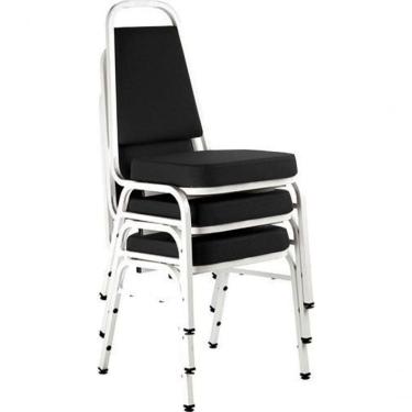 Imagem de Kit Com 3 Cadeiras Empilháveis Linha Hotel Plus Preto