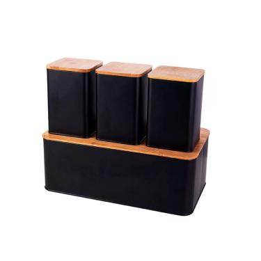 Imagem de Conjunto Porta Pão Mimo BH23352 Metal Preto