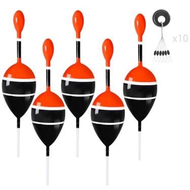 Imagem de YOTO Boias deslizantes para pesca, kit de boias de pesca de madeira balsa com boias de balanço, rolha deslizante para peixe tipo peixe peixe peixe truta