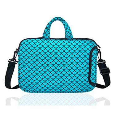 Imagem de Bolsa de transporte de ombro para laptop de 14 polegadas para Macbook/notebook/Ultrabook/Chromebook, 33.8 cm 35.6 cm (azul)