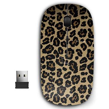 Imagem de Mouse sem fio USB ergonômico 2,4G ergonômico para PC, laptop, computador, notebook com nano receptor (design leopardo)