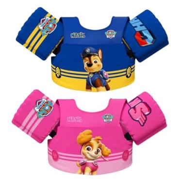 Imagem de Kit Bóias Ajustaveis Colete Salva Vidas Infantil Piscina Patrulha Canina Chase Skye Nash