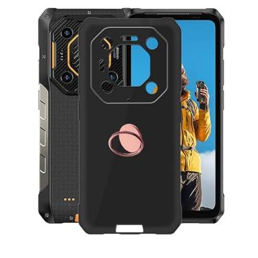 Imagem de AQGGIIXY Capa de telefone para Ulefone Armor 26 Ultra (6,7 polegadas) com suporte de anel de rotação de 360°, forro de microfibra macio antiarranhões, capa protetora preta ultrafina de silicone