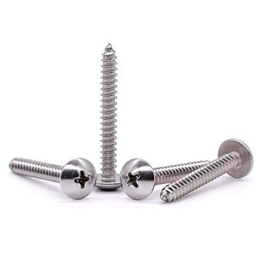 Imagem de Parafuso de parafuso de madeira com cabeça de treliça, parafuso de metal, autochapa, Phillips Drive, 18-8 aço inoxidável 304, acabamento Brgiht da Eastlo Fastener, #14 x 3" (25 PCS), Silver