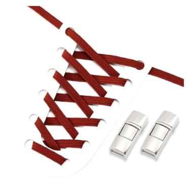 Imagem de No Tie Shoe Laces Men And Women Sneakers Metal Lock Lazy People Shoelace Elastic Shoelaces Shoe Accessories(Brown)