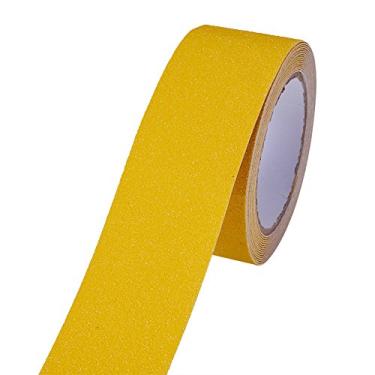 Imagem de Adesivo de segurança amarelo aderência antiderrapante fita antiderrapante adesivo tapete para escadas piso escada 5 x 5 cm