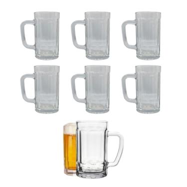 Imagem de Kit com 6 Canecas De Chopp e Cerveja em Vidro 300ml Bar Restaurante Ideal para Congelar
