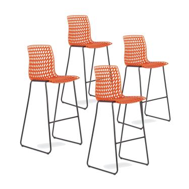 Imagem de Conjunto com 4 banquetas Moiré Orange