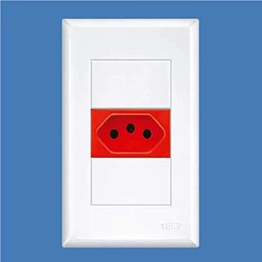 Imagem de Tomada Padrão 2P T 20A Vermelha Com Placa Evidence-Fame 2914