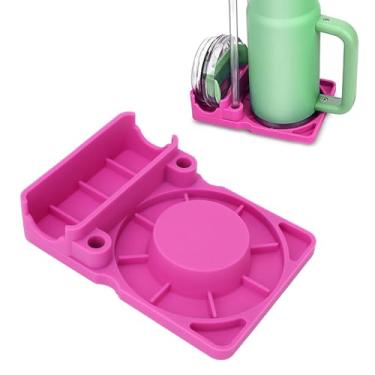 Imagem de Rack de Secagem de Garrafas para Copo Stanley, Rack de Drenagem de Copos de Silicone Com Tampa e Suporte de Palha, Suporte de Copos de Secagem de Garrafas de água Antiderrapante