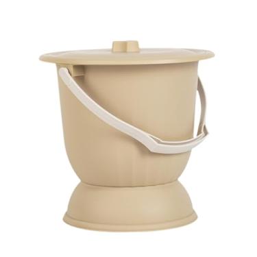 Imagem de Generic Mictório cuspidor com tampa, bacia portátil, cômoda de cabeceira, balde, penico, balde de 4,5 l, para mulheres e homens, casa, Amarelo