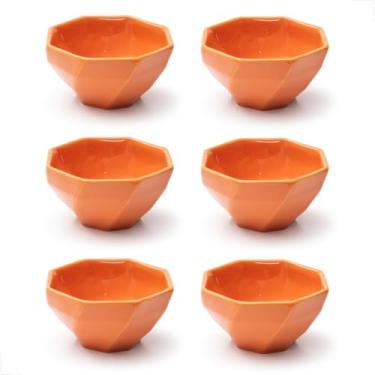 Imagem de Conjunto Bowl de Cerâmica 350ml 6 peças Design Sofisticado e Moderno Alta Durabilidade Ideal para Sopas, Cereais, Saladas, Sobremesas (Laranja)