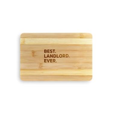 Imagem de Tábua de cortar proprietário, melhor senhorio de todos os tempos, presente para senhorio, presente para proprietário, tábua de corte de bambu, ideia de presente de inauguração de casa, aniversário,
