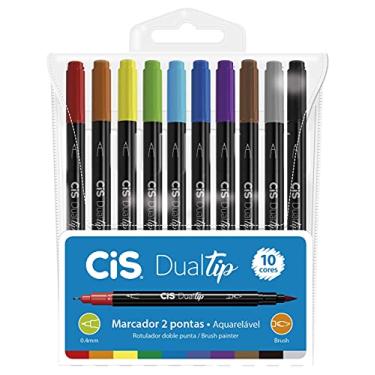 Imagem de Caneta Pincel dual Tip Aquarelável com 10 cores Cis