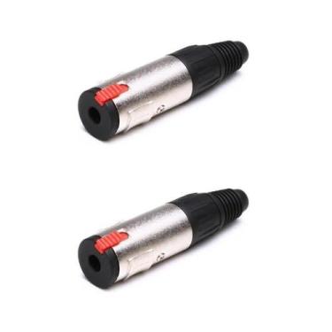 Imagem de Kit 2 Plug P10 Fêmea Jack J10 Stereo - MXT