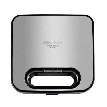 Imagem de Sanduicheira/Grill Britânia BGR16  2 em 1, Redstone, Inox/Preto, 110V