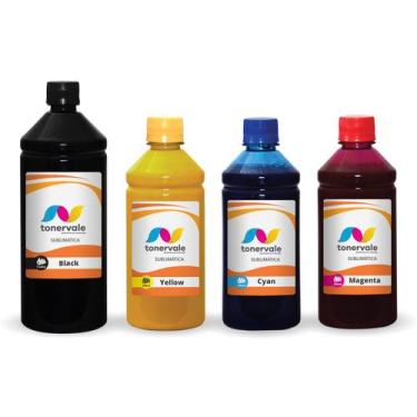 Imagem de Kit 4 Tinta Sublimatica Para Epson Bulk Ink Universal 2,5L - Toner Val