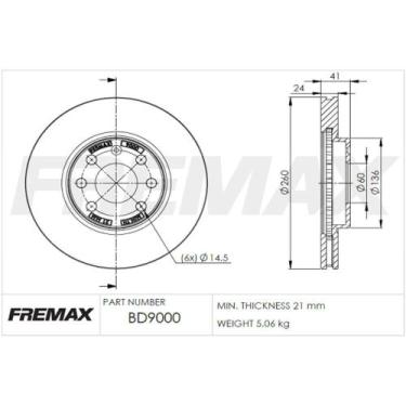 Imagem de Par Disco Freio Dianteiro Prisma 2006 a 2013 Fremax BD9000