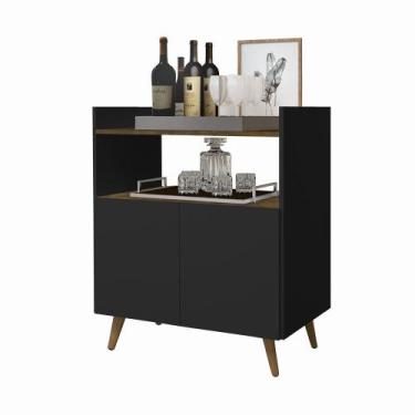 Imagem de Buffet Retro Suíça 2 Portas Preto Jequitibá J&A Móveis, Único