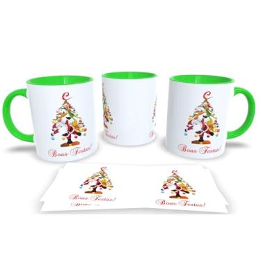 Imagem de Canecas de Porcelana Verde Personalizadas Arvore de Natal (Mod.17)