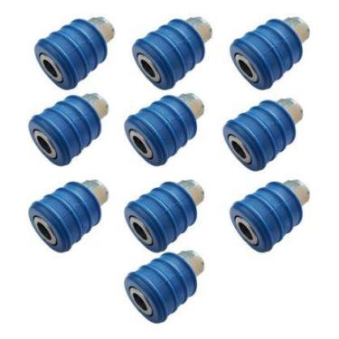 Imagem de Kit 10 Engate Rápido De Ar Pneumatico Compressor 1/4 Pol. Fêmea Haltba