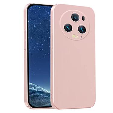 Imagem de Yarxiawin Capa para Honor Magic 6 Pro à prova de choque rosa Honor Magic 6 Pro capa de telefone estética fina rígida em policarbonato anti-impressão digital com sensação de toque delicado (rosa)