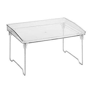 Imagem de Prateleira de Acrílico, Suporte de Exibição de Mesa Rack de Armazenamento de Mesa Transparente Empilhável Diferentes Cenas Disponíveis Suporte de Exibição de Mesa para Maquiagem,