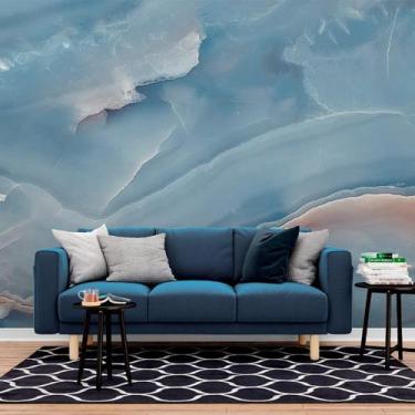 Imagem de Papel de Parede Painel 3D Mármore Azul Escuro 2,5M viníl Revestimento 