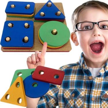 Imagem de Prancha De Seleção Encaixe Brinquedo Pedagógico Madeira - TRALALA