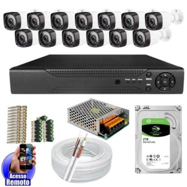 Imagem de Kit Cftv 13 Câmeras Segurança Infravermelho 20 Metros Dvr Multi Hd 16c