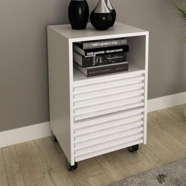 Imagem de Gaveteiro com Rodízios 2 Gavetas Ripado Me4175 Branco - Tecno Mobili, 