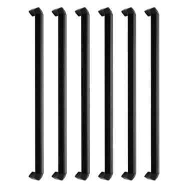 Imagem de 6 Puxador Alça Para Guarda Roupa Porta De Armario Comoda Trip 256mm (Preto Fosco)