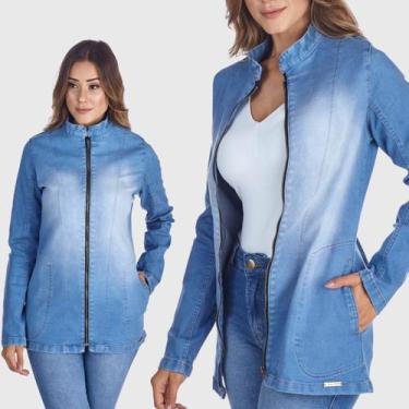 Imagem de Jaqueta Jeans HNO Jeans Blazer Gola Padre New Style Azul, GG